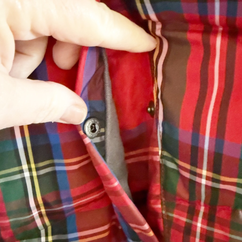 XL Lands' End Down Tartan Red Plaid Vest Size 18 - Picture 6 of 11